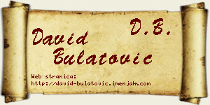 David Bulatović vizit kartica